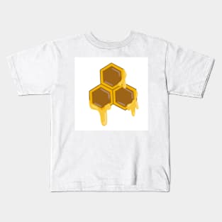 Dripping Honey Hexagon Hive Kids T-Shirt